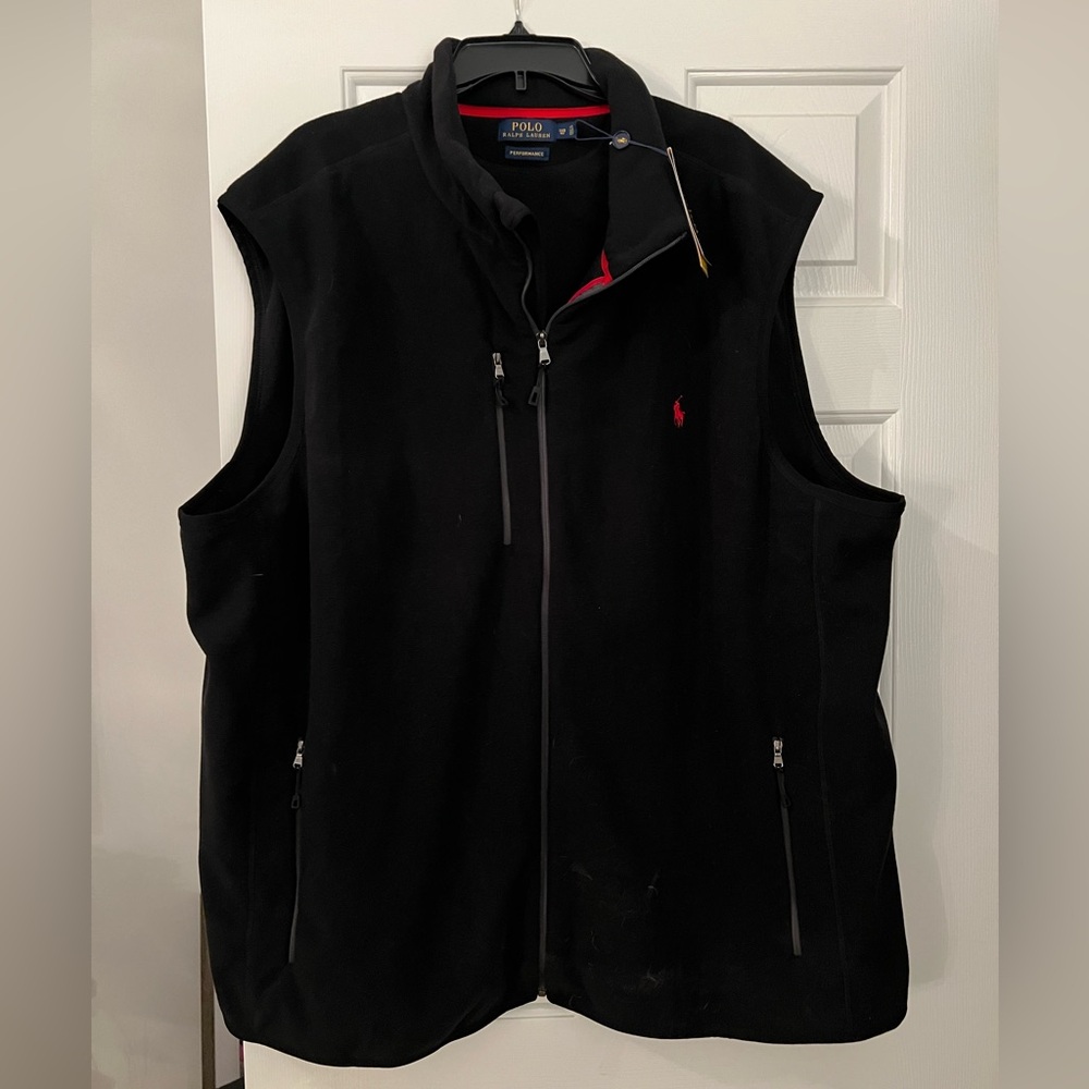 Polo Ralph Lauren 3XB black zip vest. NWT